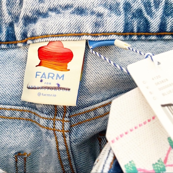 Anthropologie Farm Rio Embroidered Denim Mini Skirt - Picture 10 of 11